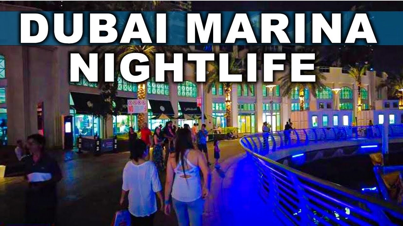 Video thumbnail for AMAZING Dubai Marina Tour Nightlife 2024 4K