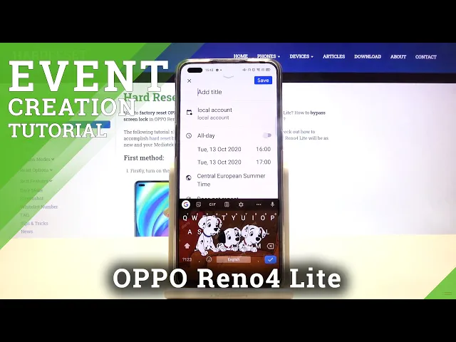 Video thumbnail for OPPO Reno 4 Lite Calendar App - Add New Event