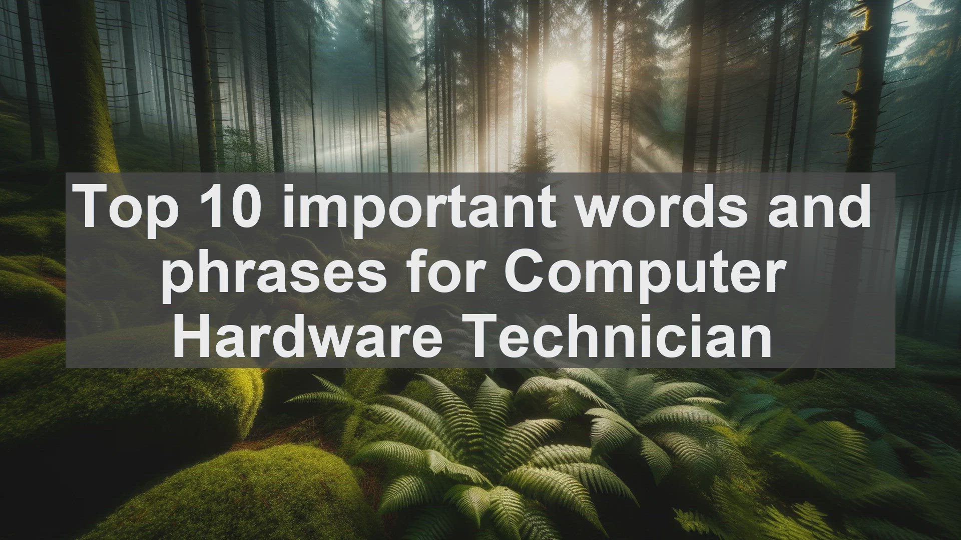 'Video thumbnail for Top 10 important words and phrases for Computer Hardware Technician'