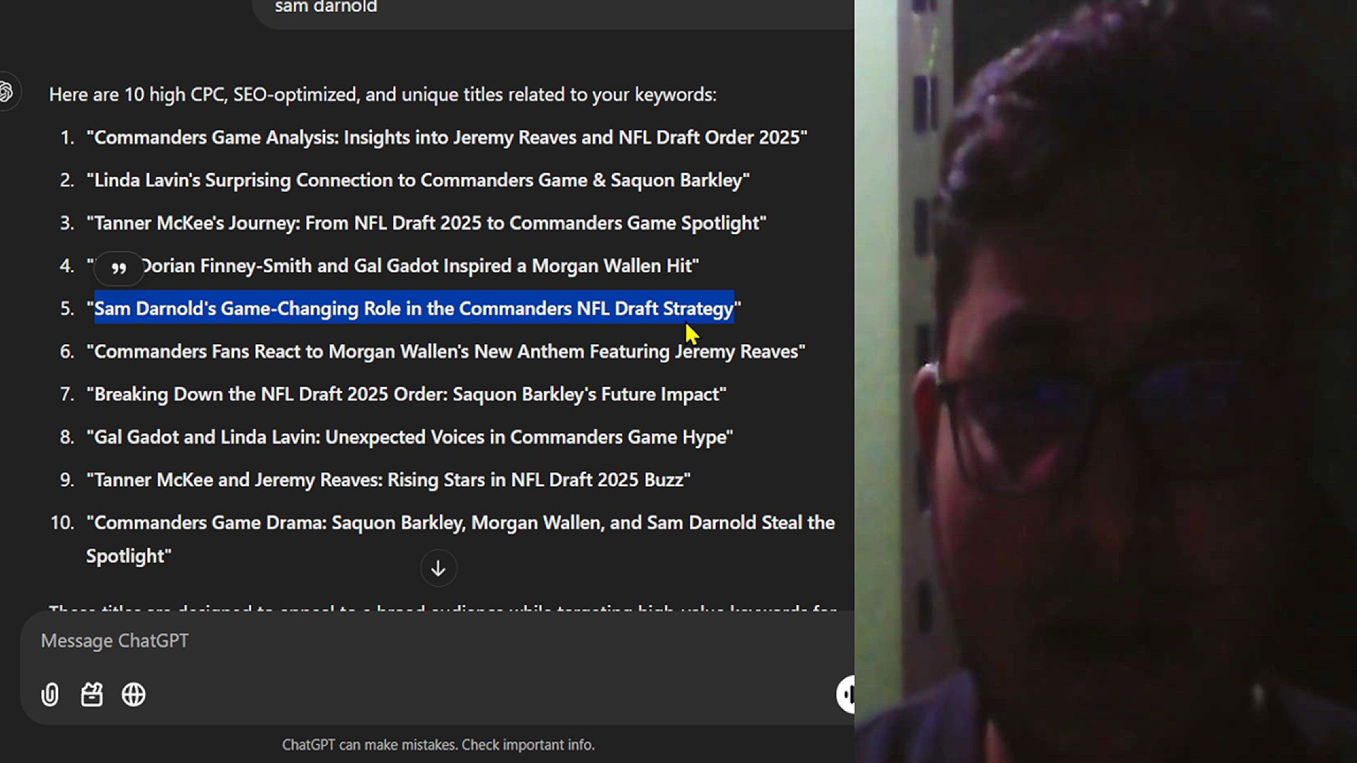 Video thumbnail for Sam Darnold's Game-Changing Role in the Commanders NFL Draft Strategy