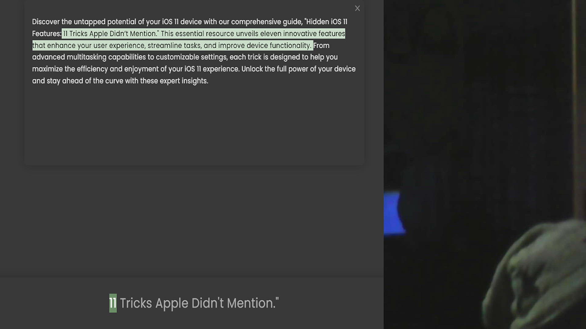 Video thumbnail for Discover the untapped potential of your iOS 11 device with our comprehensive guide, Hidden iOS 11 Features 11 Tricks Apple Didn’t Mention. This essential resource unveils eleven innovative features that enhance your user experience, strea