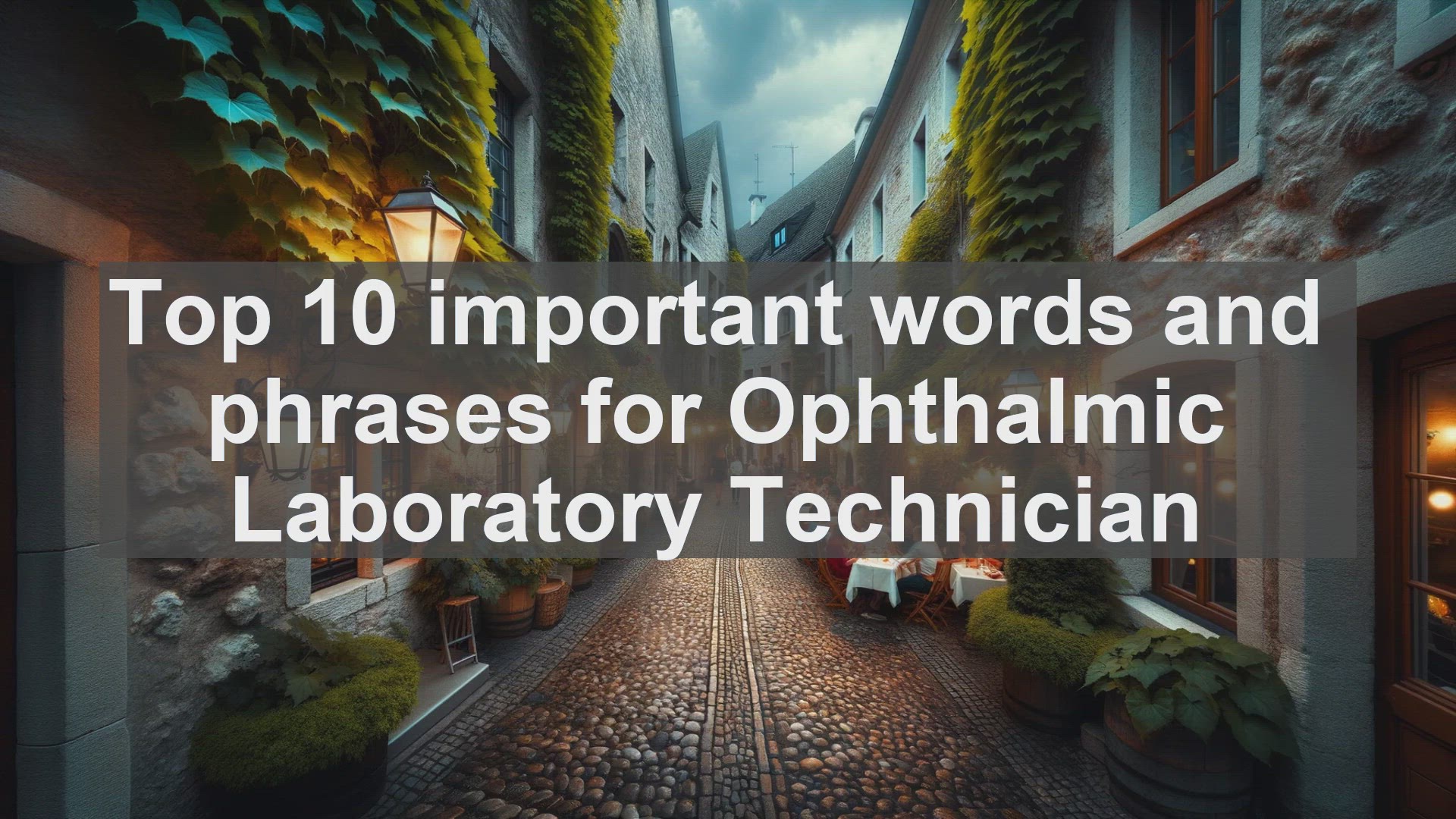 'Video thumbnail for Top 10 important words and phrases for Ophthalmic Laboratory Technician'