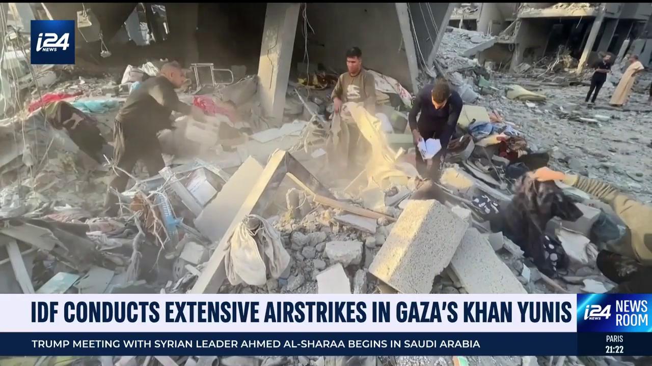 Video thumbnail for IDF conducts extensive airstrikes in Gaza's Khan Yunis