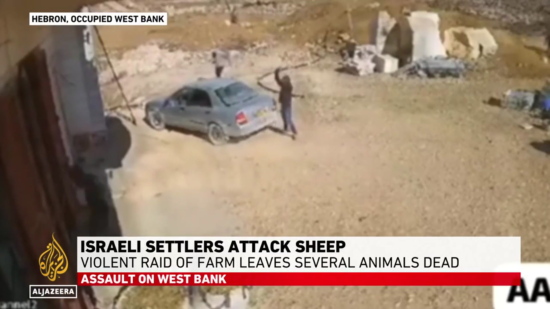 'Video thumbnail for Israeli settlers, military forces attack Palestinian farms and villages in West Bank'