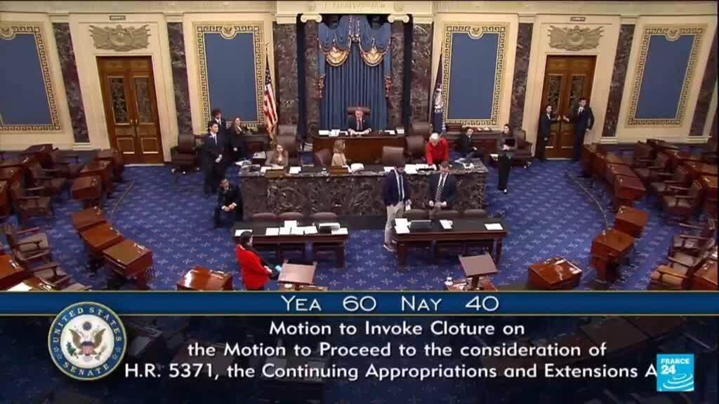 'Video thumbnail for Senate advances bill to end longest shutdown in US history'