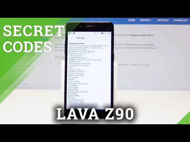 Video thumbnail for Secret Codes LAVA Z90 - Testing Menu / Hidden Option