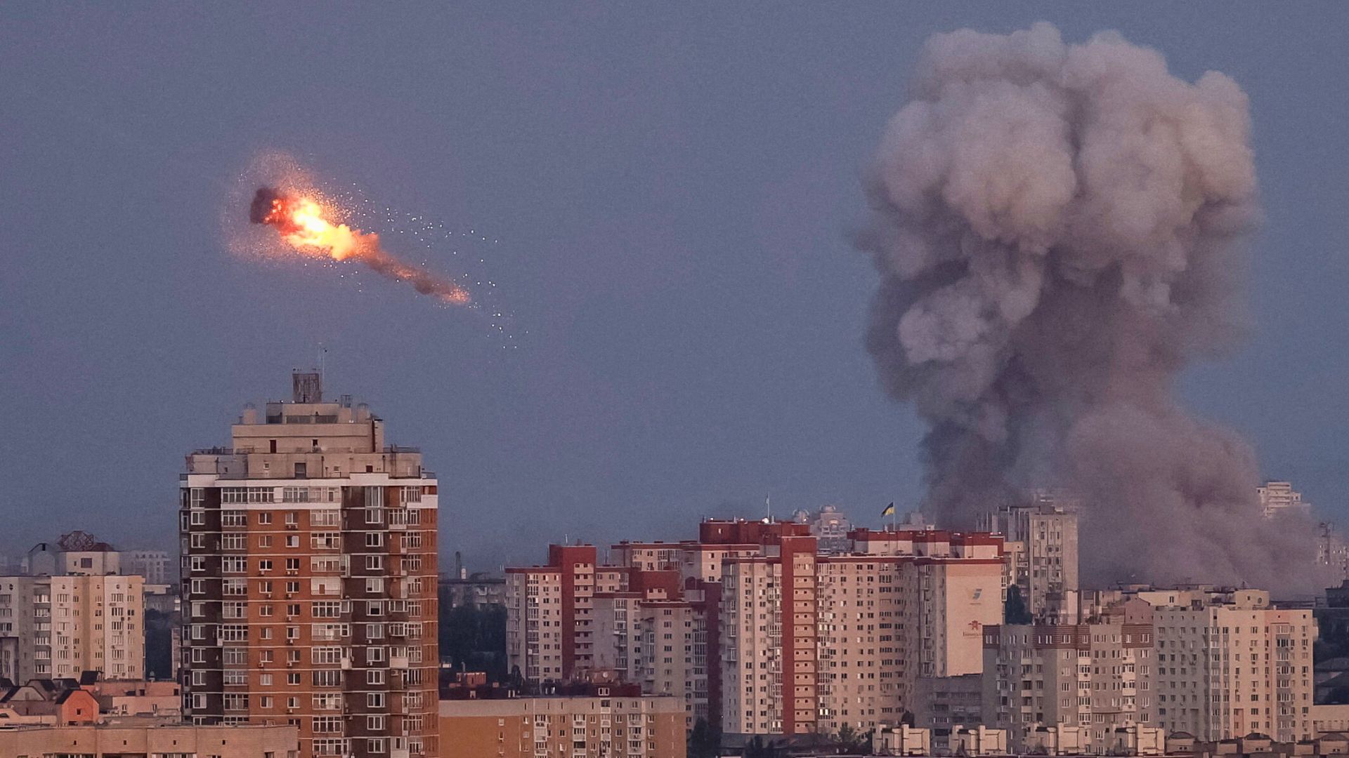 'Video thumbnail for Russia launches largest drone attack of Ukraine war, gov’t building in Kyiv struck'