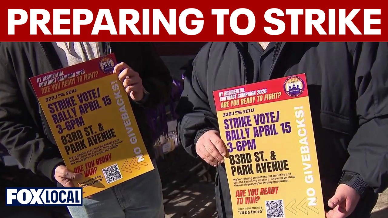 Video thumbnail for NYC doormen, building workers prepare to strike