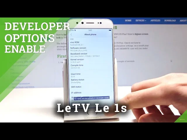 Video thumbnail for How to Access Developer Options on LeTV Le 1s - OEM Unlock / USB Debugging