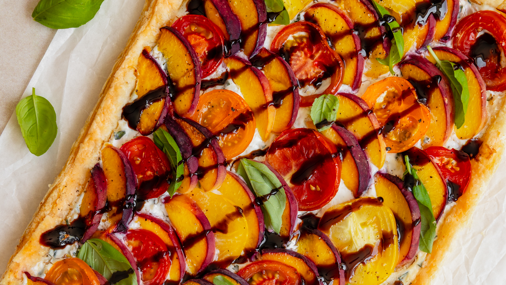 Peach and Tomato Puff Pastry