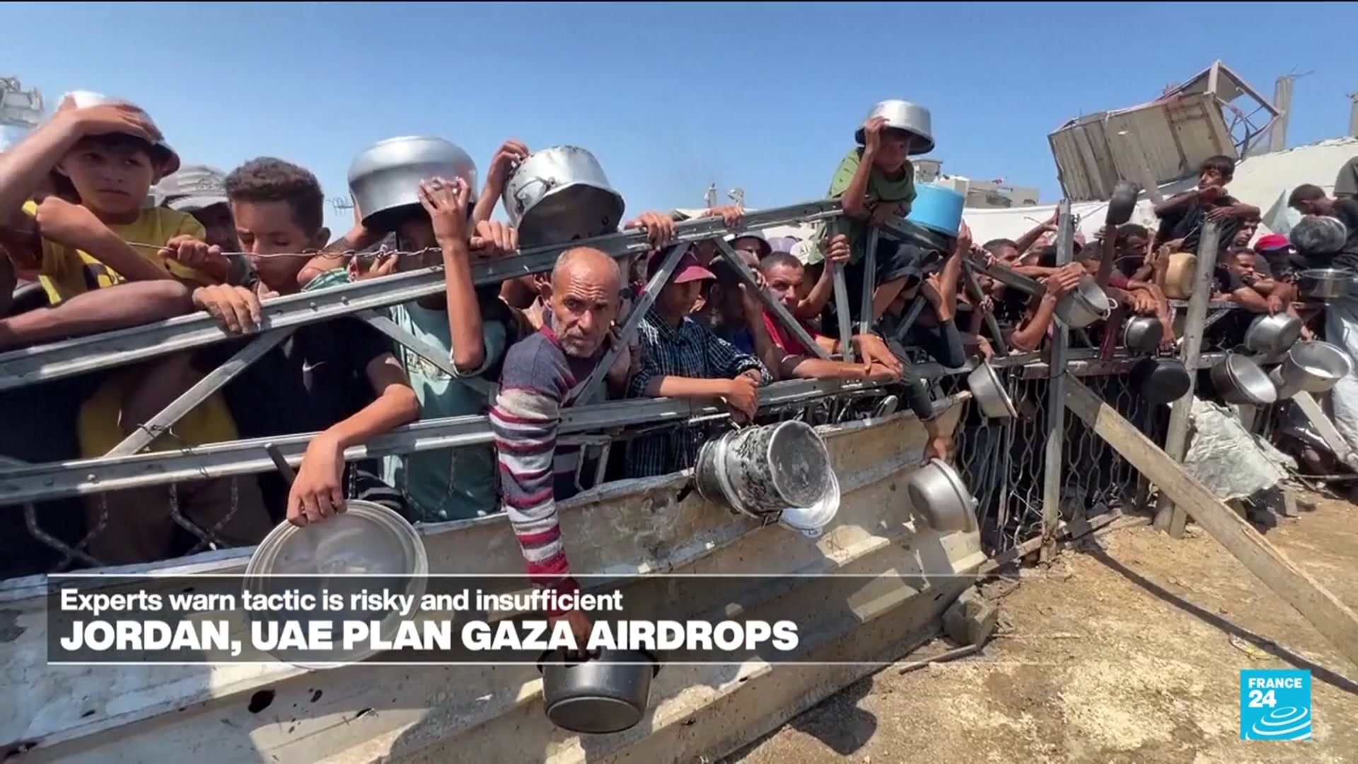 'Video thumbnail for Gaza aid airdrops spark criticism, as starvation deepens in the Strip'