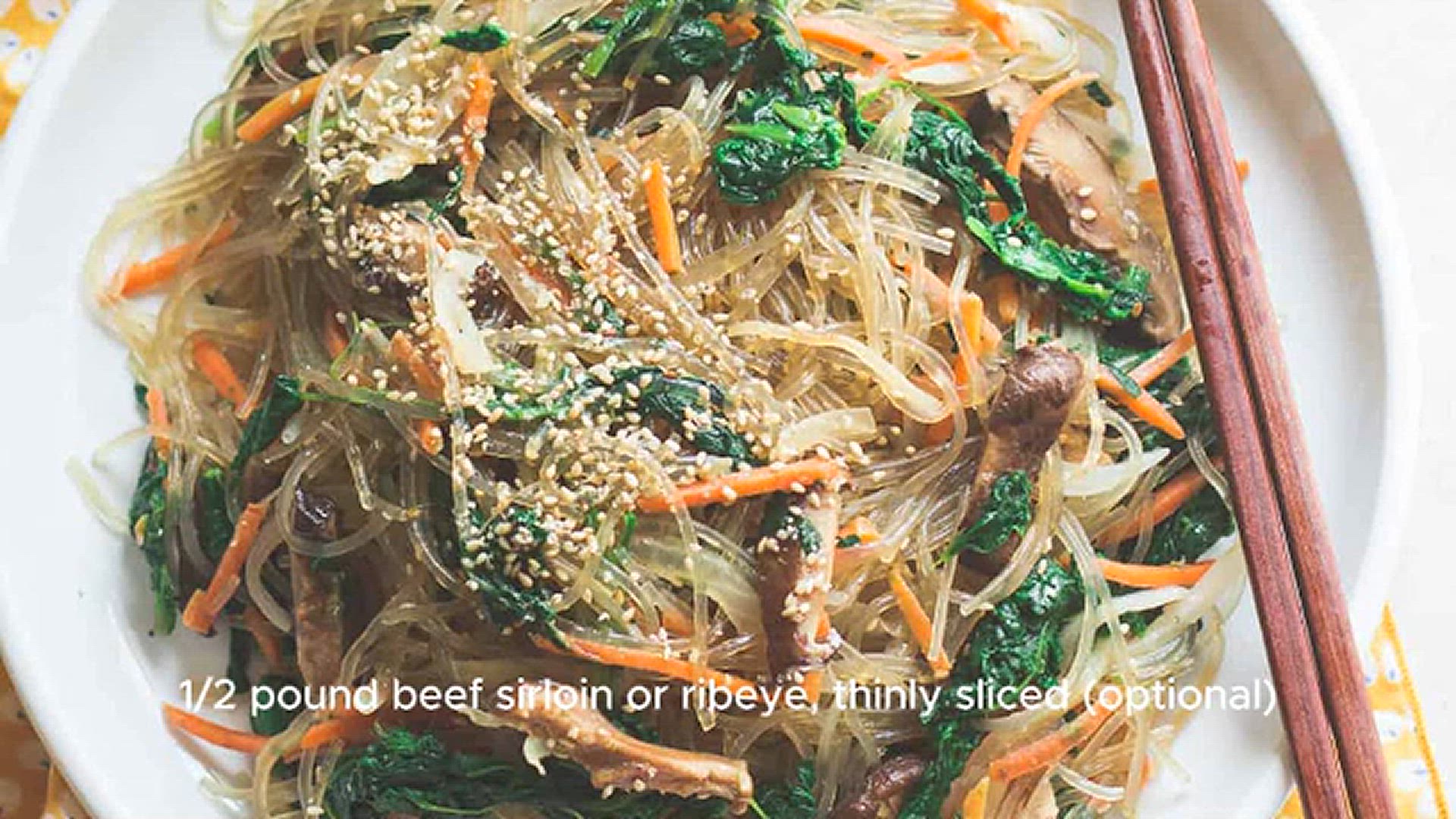 'Video thumbnail for Japchae Recipe'