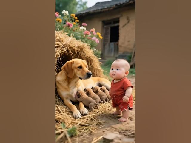 Video thumbnail for Cute Baby Took Puppy 🐶 | Dog Chasing Toddler Funny Ai Animation #ai #shorts