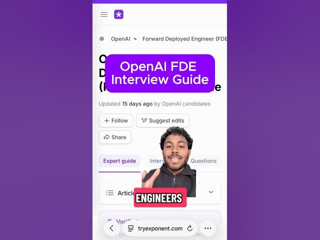 Video thumbnail for OpenAI FDE Interview Guide!