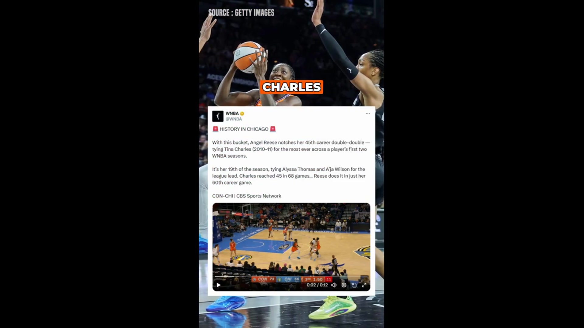 'Video thumbnail for WNBA Announces Historic Angel Reese News as Chicago Sky Lose 27th Game'