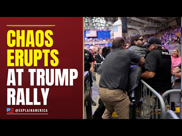 Video thumbnail for HE’S BEEN STABBED! - Chaos At Trump Rally, Police Rush In