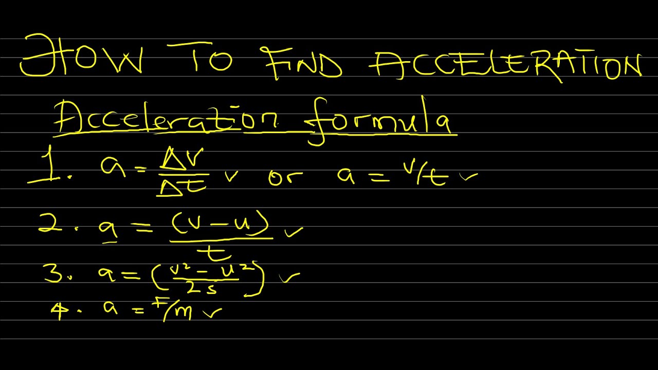 'Video thumbnail for How to Find Acceleration'