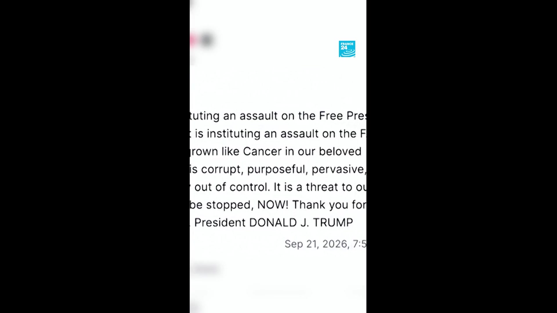 Video thumbnail for ‘National security threat’: Trump’s latest attack on US media