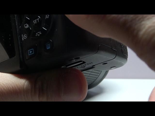 Video thumbnail for How to Install Memory Card in CANON EOS 750D - How to Insert SD Card Canon Rebel T6i - Kiss X8i