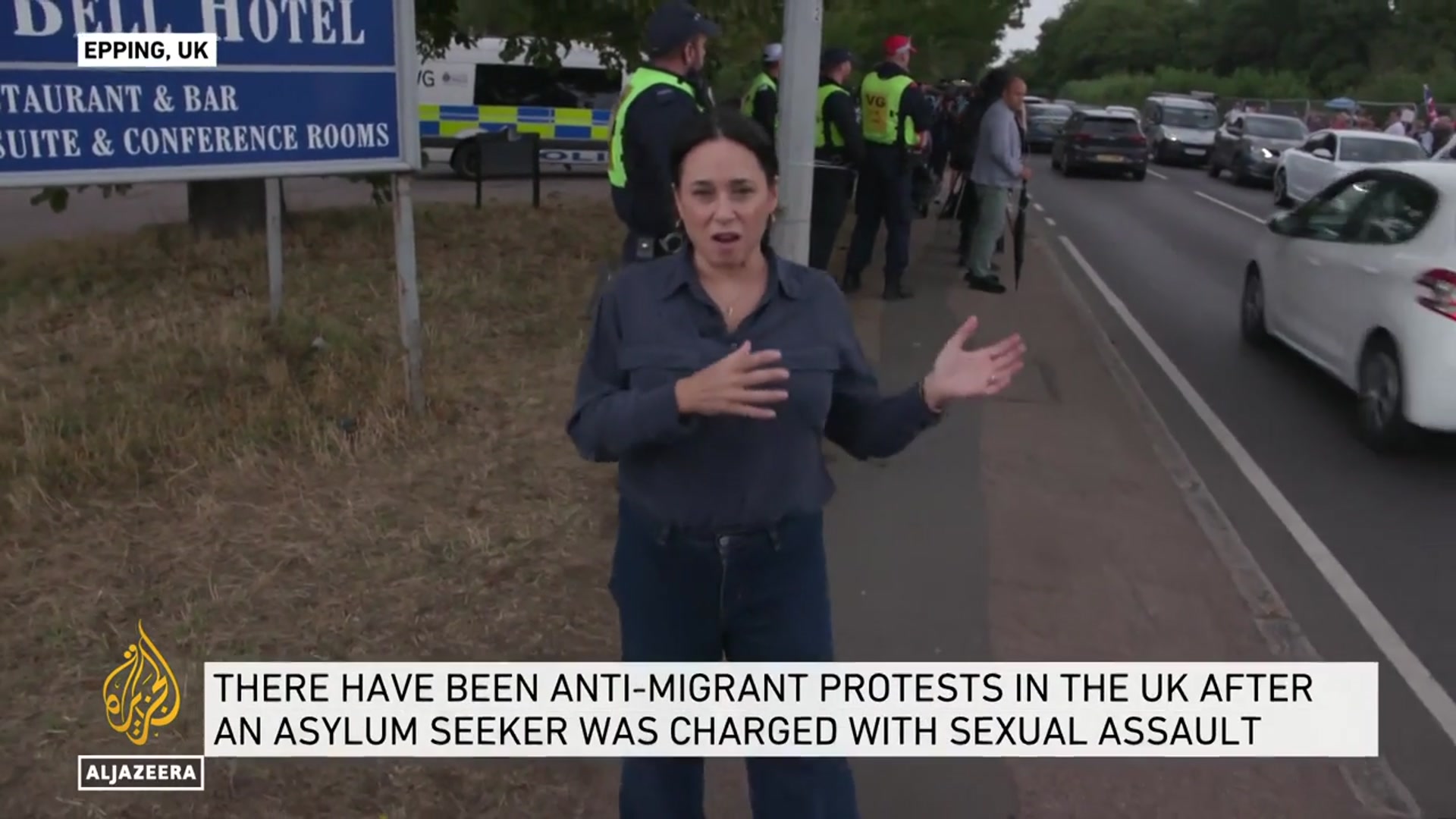 'Video thumbnail for UK anti-migrant protests erupt after asylum seeker assault charged with sexual assault'