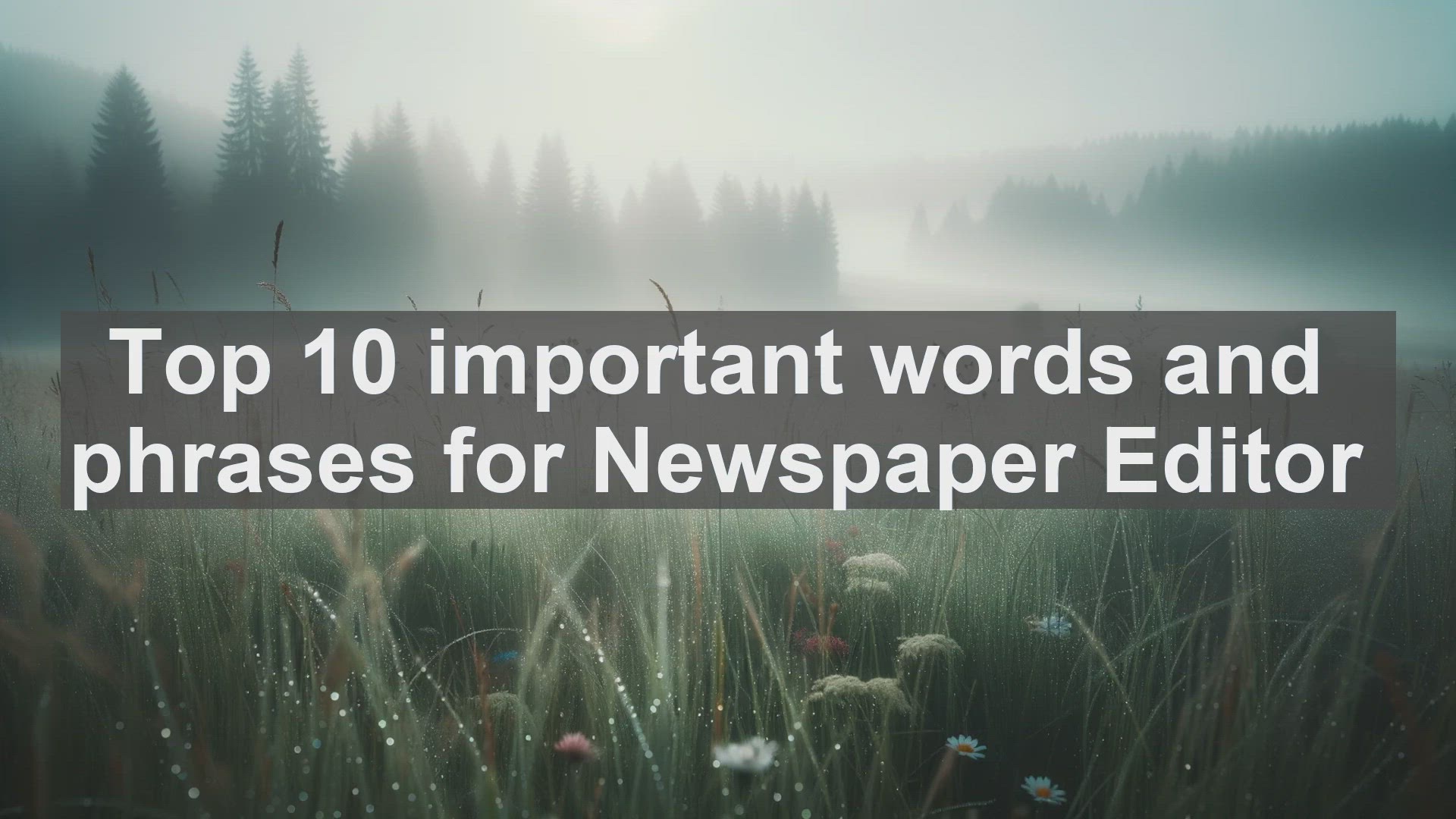 'Video thumbnail for Top 10 important words and phrases for Newspaper Editor'