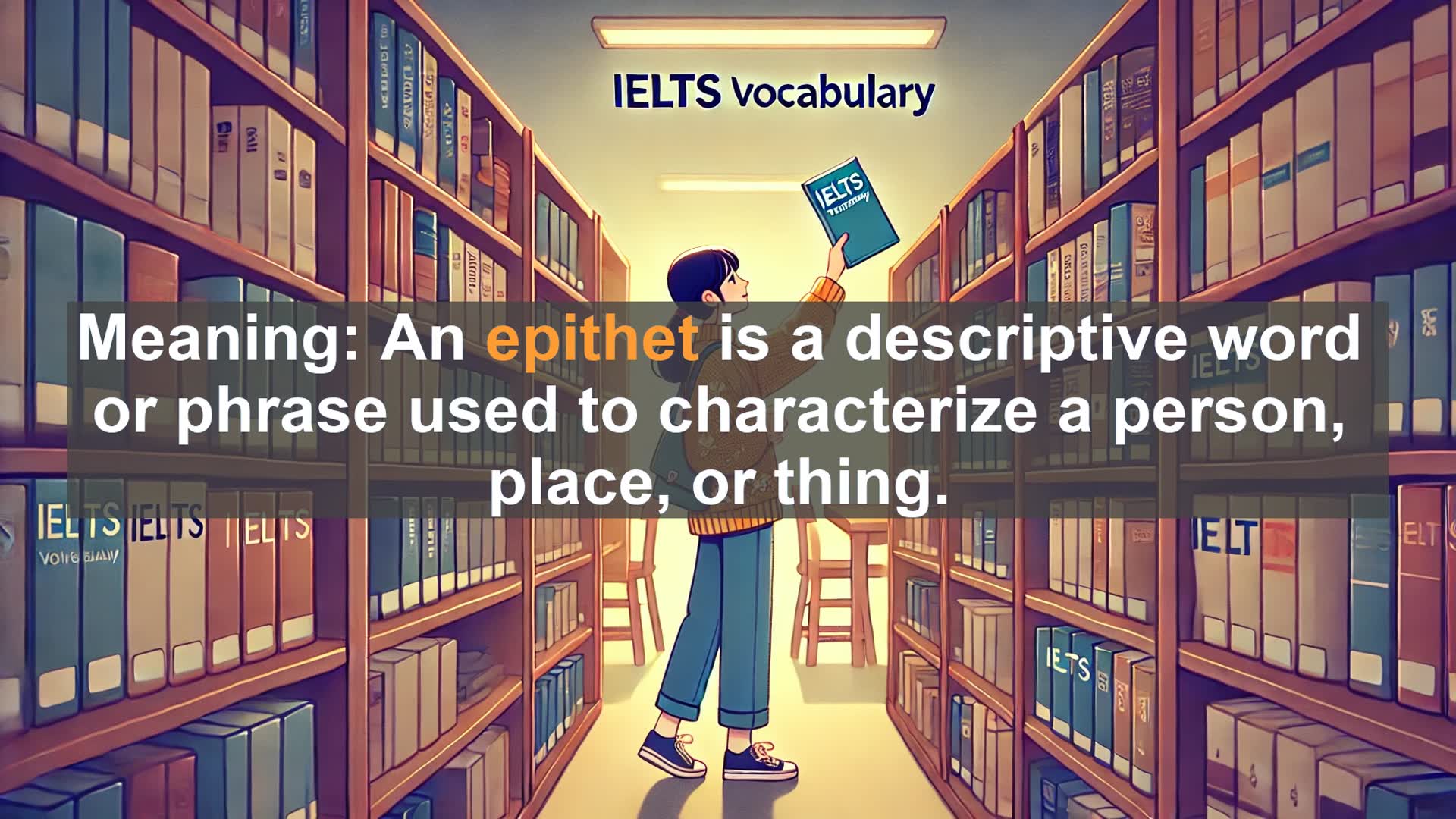 'Video thumbnail for 5000 Must Know IELTS 8.0 Vocabulary - Epithet: The Art of Descriptive Nicknames'