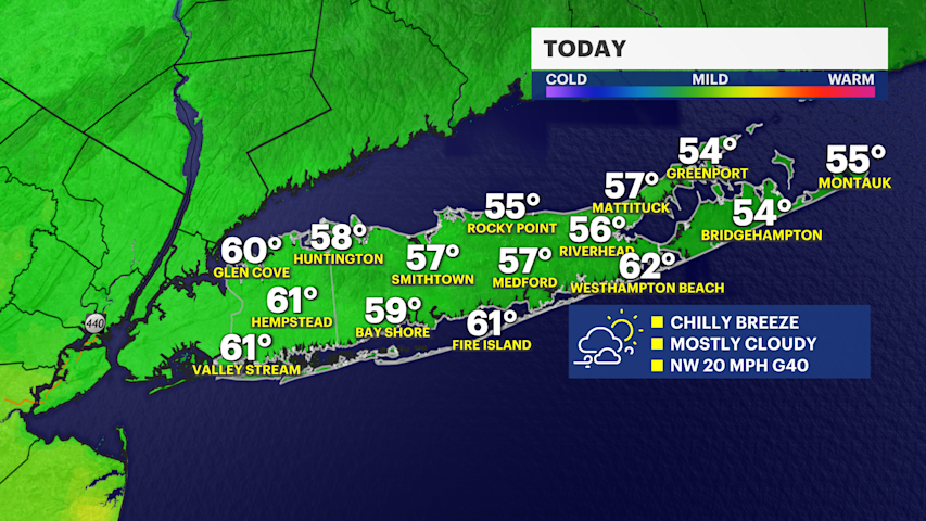 Video thumbnail for Windy and chilly start to the weekend on Long Island