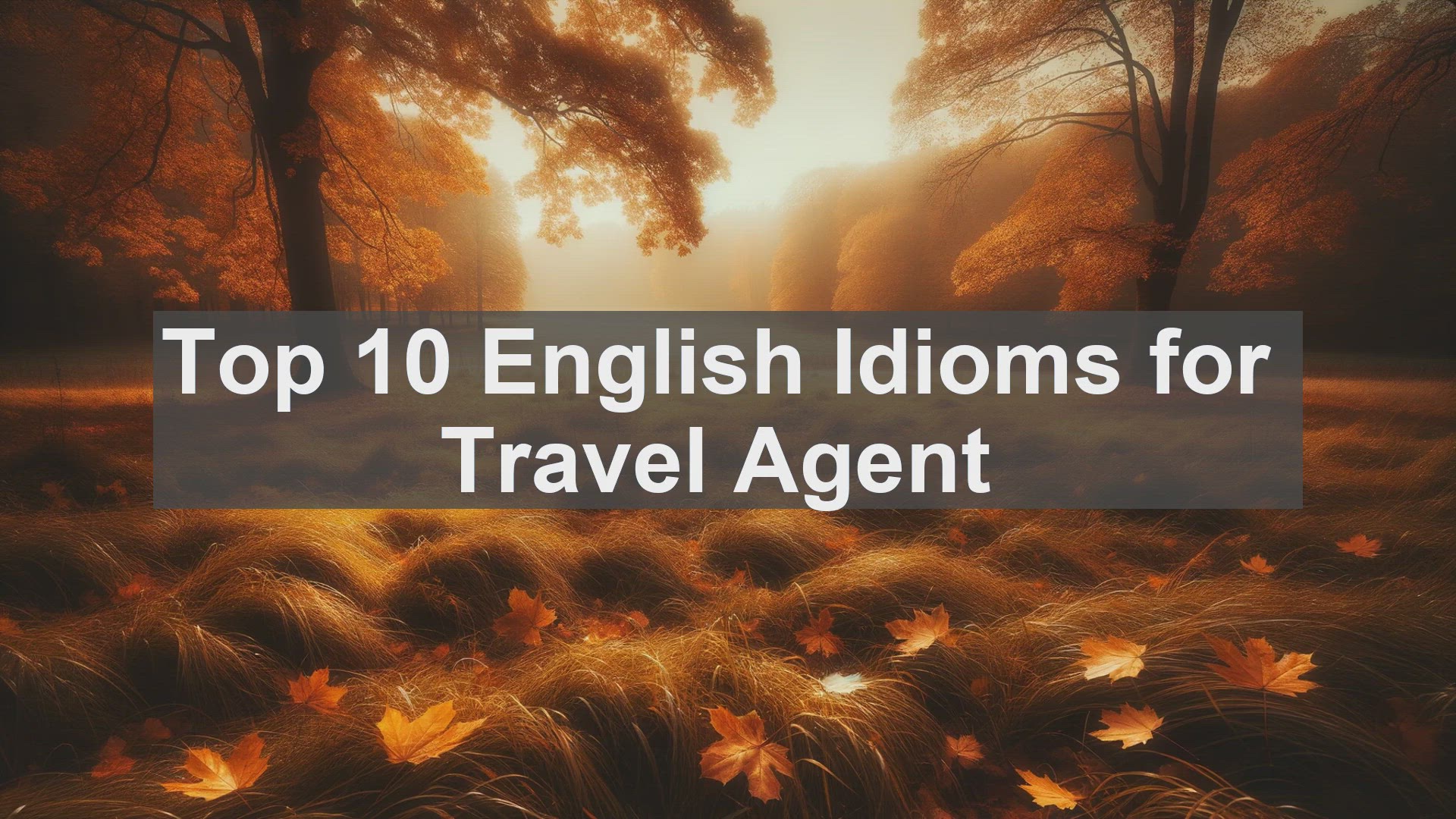 'Video thumbnail for Top 10 English Idioms for Travel Agent'