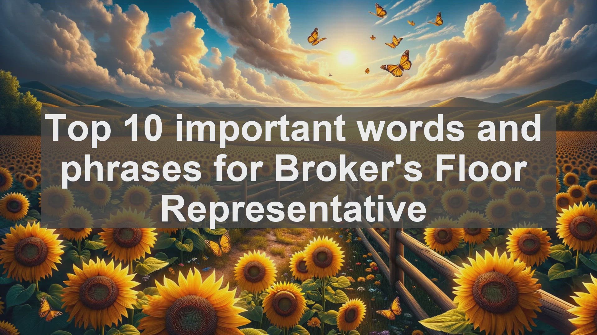 'Video thumbnail for Top 10 important words and phrases for Brokers Floor Representative'