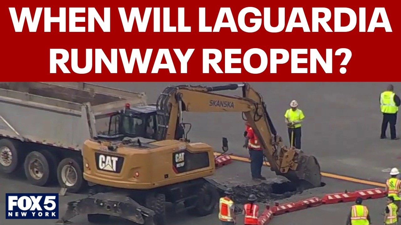 Video thumbnail for LaGuardia runway still closed due to sinkhole