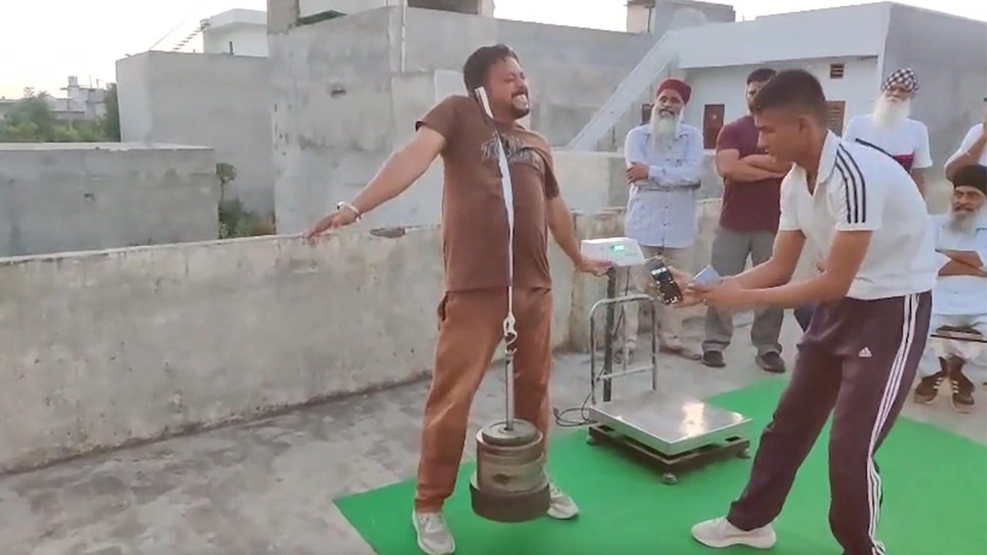 Video thumbnail for Heaviest weight lifted by ear using a clamp  84.58 kg (186.46 lbs) by Amrik Singh