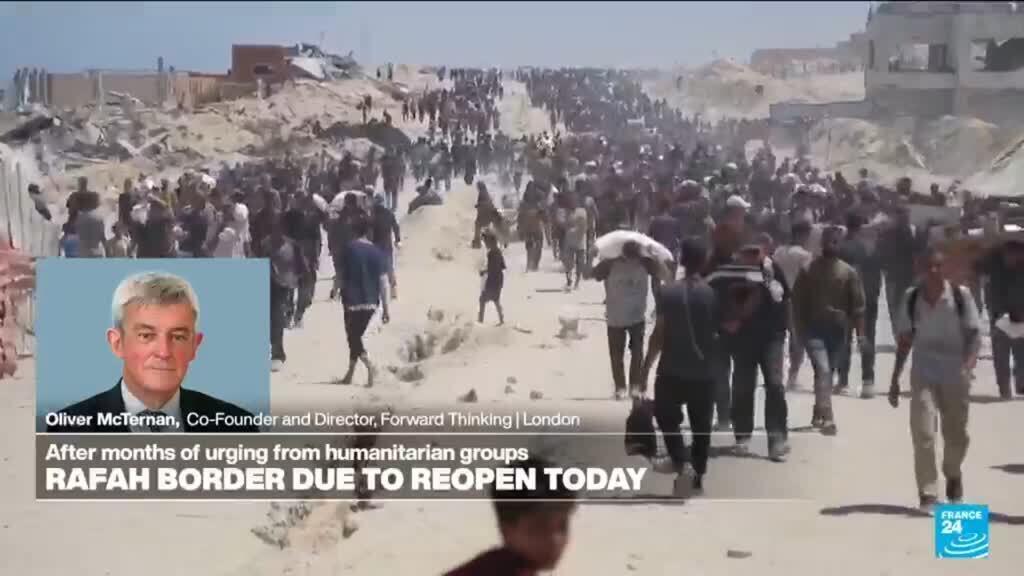 Video thumbnail for Gaza's Rafah border crossing to remain closed to humanitarian aid but to reopen for pedestrians