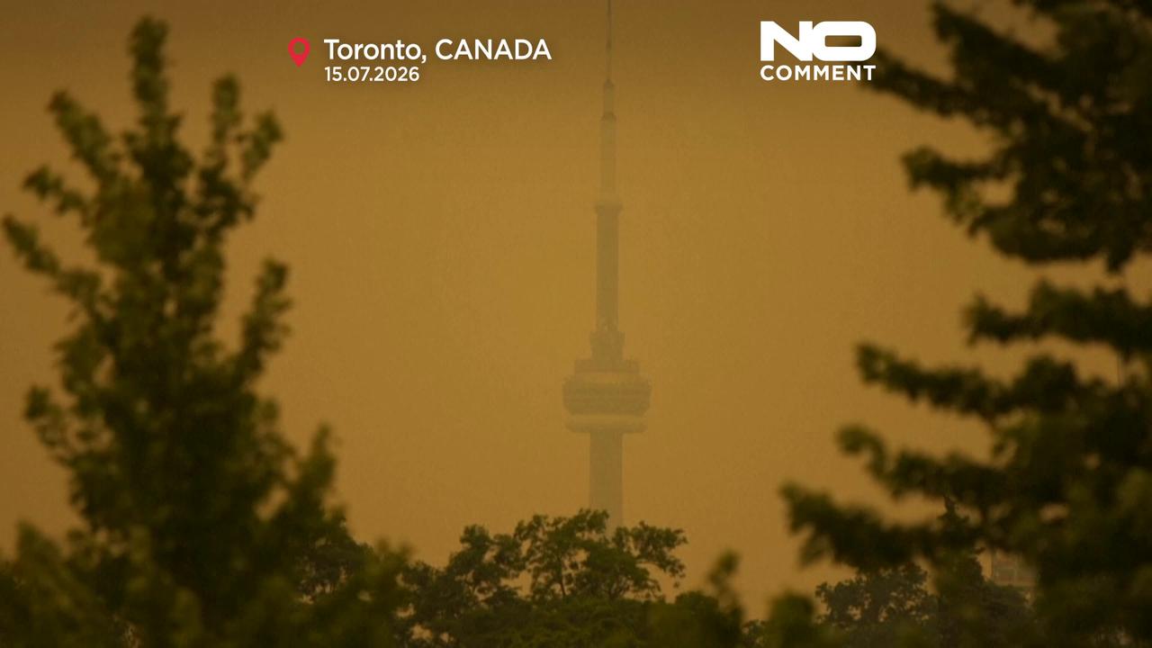 Video thumbnail for Toronto choked by wildfire smoke, records world's worst air quality