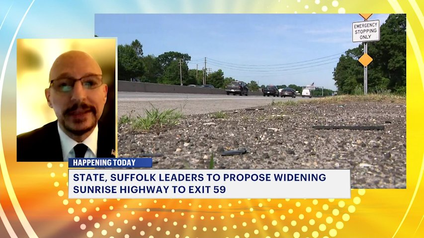 Video thumbnail for State, Suffolk leaders to propose widening Sunrise Highway to Exit 59