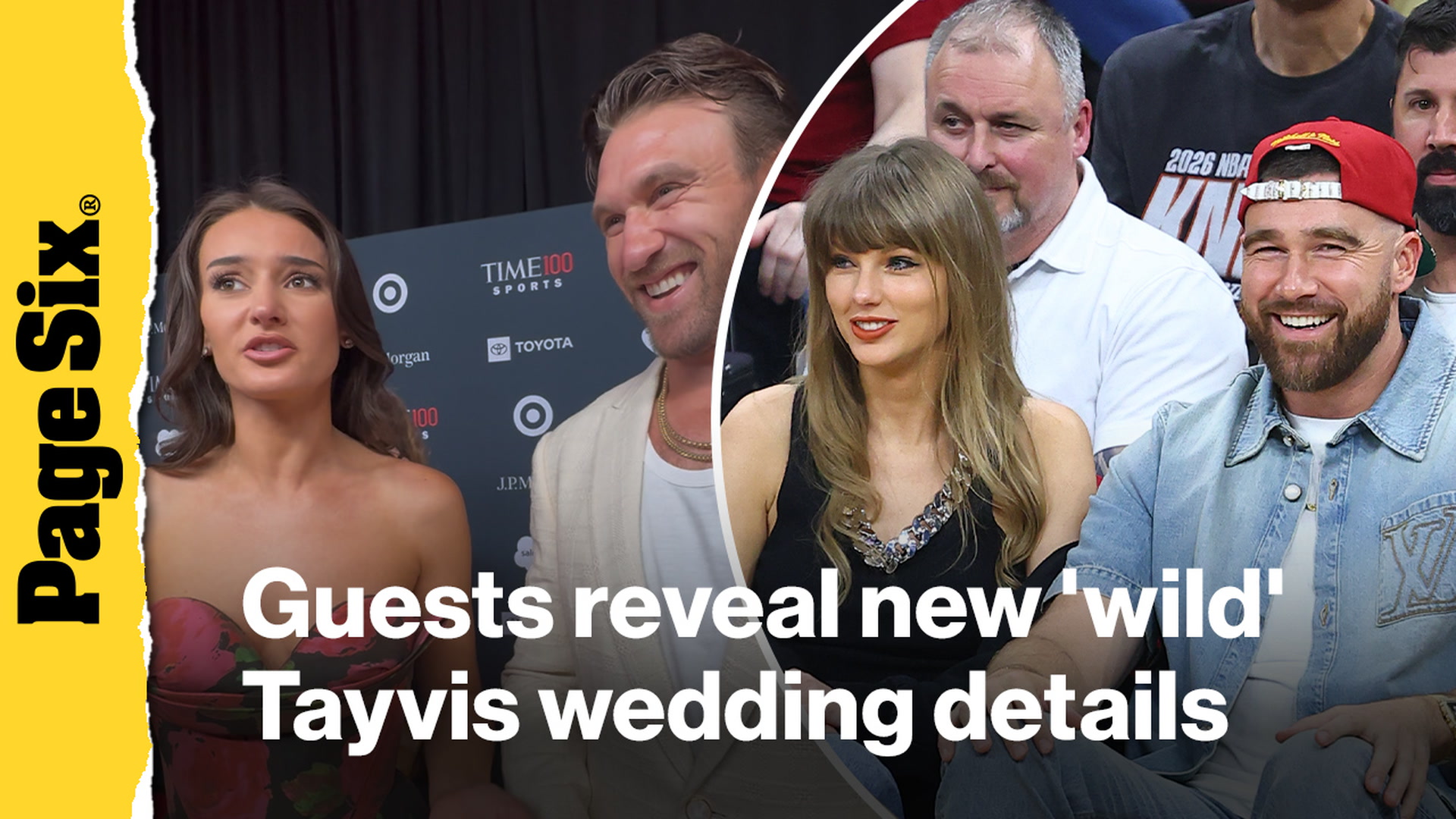 Video thumbnail for Taylor Swift and Travis Kelce's wedding guests reveal new details on 'wild' wedding