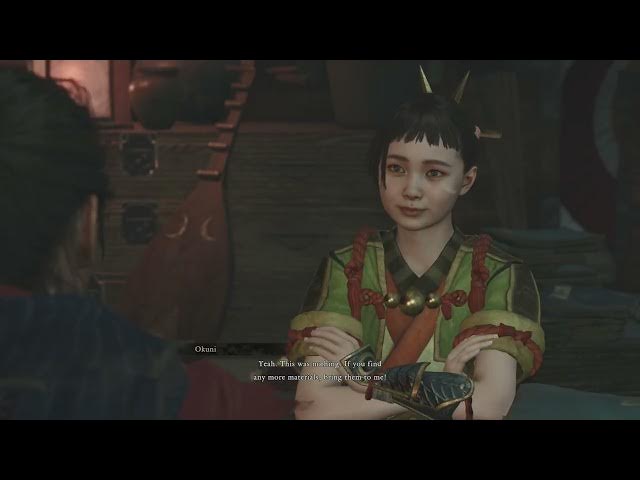 Video thumbnail for Onimusha: WoTS - Patching Up The Pouch: Hand Over The Materials To Okuni Cutscene | Enhanced Pouch