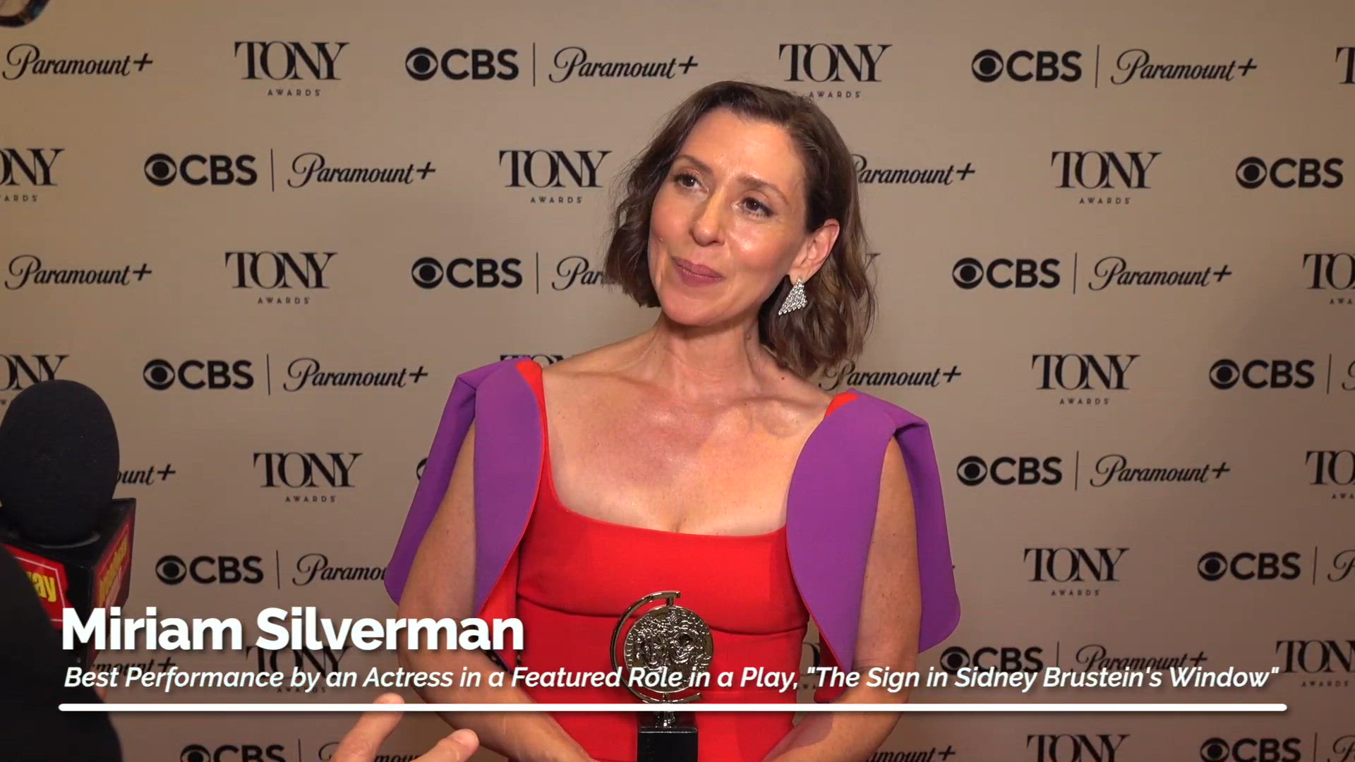 Video thumbnail for Video: Miriam Silverman Celebrates Tony Win for 'Best Featured Actress in a Play'