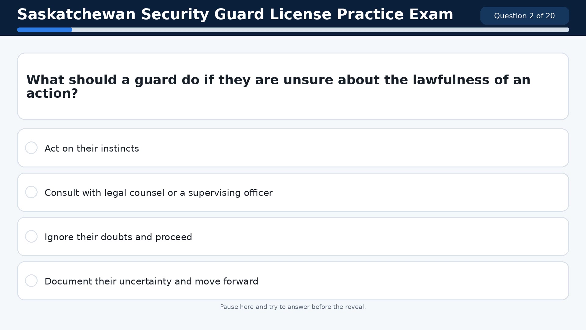 Video thumbnail for Saskatchewan Security Guard License Practice Exam