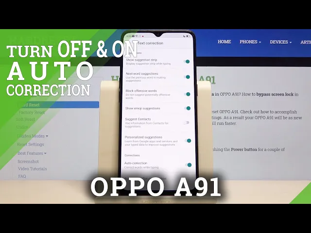 Video thumbnail for How to Enter Auto Correction Options in OPPO A91 – Find Correction Settings