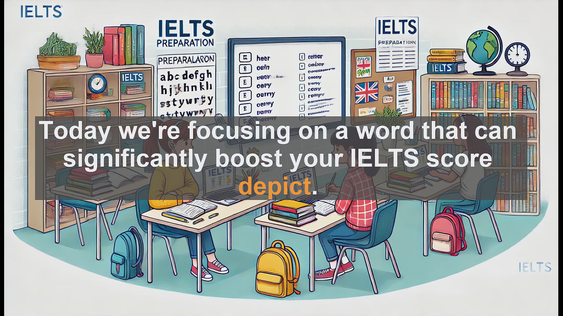 'Video thumbnail for 2500 Must Know IELTS 6.5 Vocabulary - Master 'Depict' for IELTS Success: Boost Your Score'
