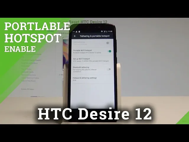 Video thumbnail for How to Enable Portable Hotspot on HTC Desire 12 - Create Wi-Fi Hotspot |HardReset.Info