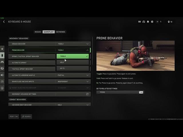 Video thumbnail for Call Of Duty Warzone 2.0 - How To Change Prone Behavior Toggle & Hold