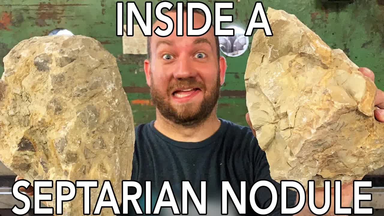 Video thumbnail for Cutting Septerian Nodules & Calcite Crystals: Geology & Minerals