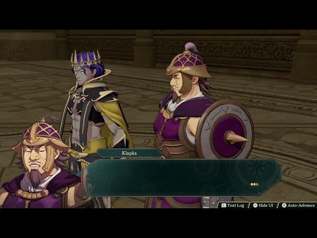 Video thumbnail for Fire Emblem: Fortune's Weave - 1 Theodora Path Ch 12: Prince Dyan Meets with Klapka Cutscene