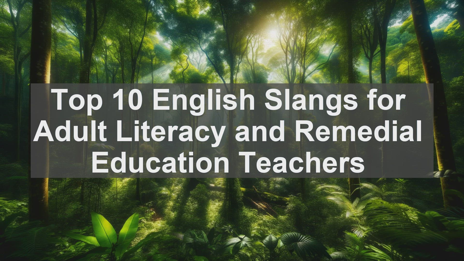 'Video thumbnail for Top 10 English Slangs for Adult Literacy and Remedial Education Teachers'