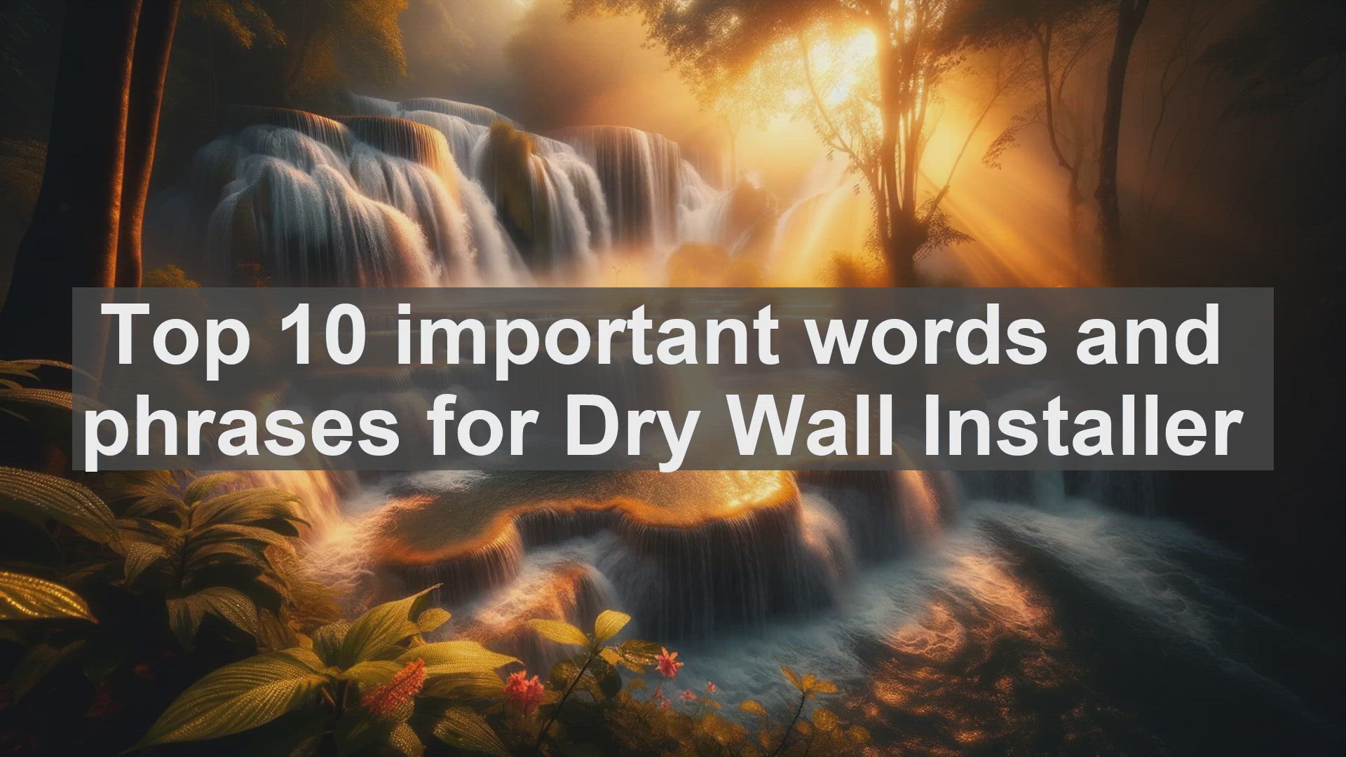 'Video thumbnail for Top 10 important words and phrases for Dry Wall Installer'