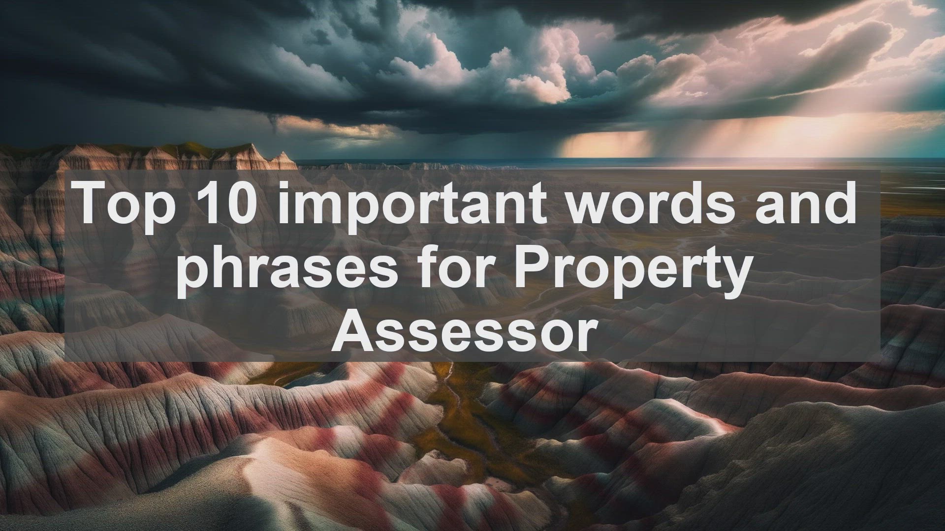 'Video thumbnail for Top 10 important words and phrases for Property Assessor'