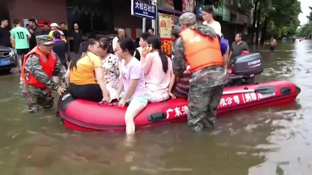 Video thumbnail for China: Rescue teams from across China support flood-hit Guangxi.