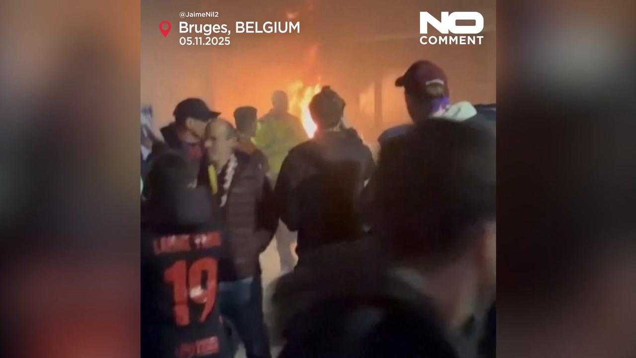 'Video thumbnail for Bus fire forces Barcelona fans to evacuate before Champions League match'