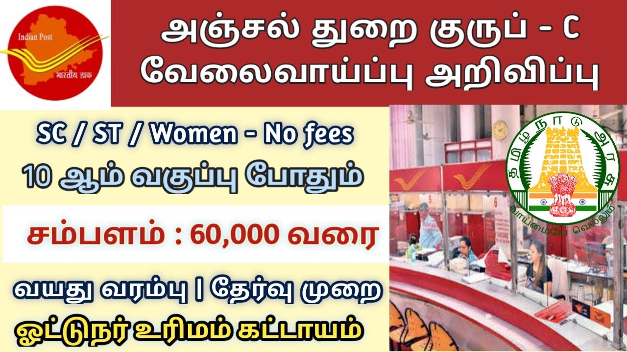Video thumbnail for அஞ்சல் துறை வேலைவாய்ப்பு 2023 | TN Government Jobs 2023 | jobvision Govt Job Vacancy 💥 TN postalJobs